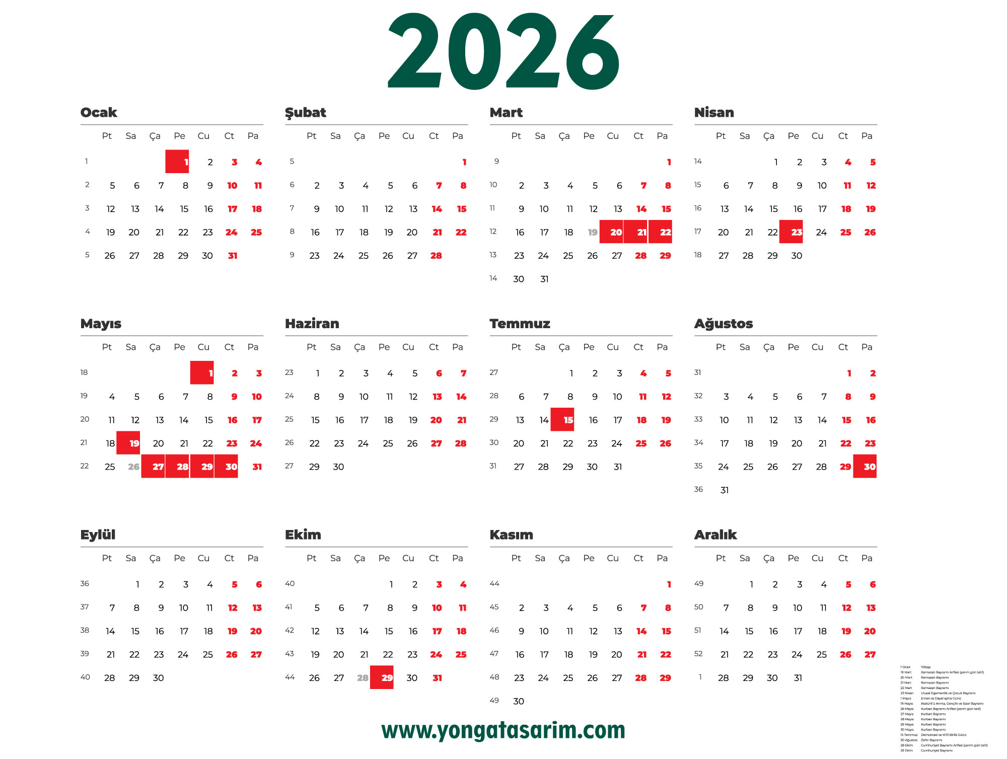 2026 Y l Takvimi Vekt rel PDF YONGA TASARIM Reklam Grafik Web 2026 Y l Takvimi Vekt rel PDF YONGA TASARIM Reklam Grafik Web
